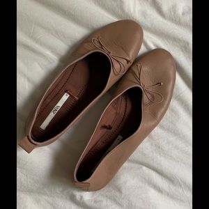 Zara Leather Ballet Flats